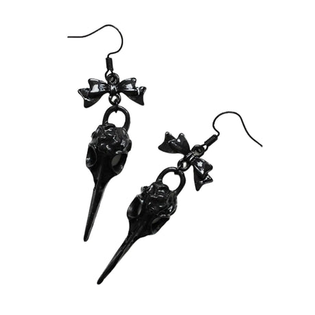 Gothic Earrings for Women Gothic Raven Earrings Punk Goth Earrings Vintage Black Red Crystal Dangle Drop Earrings Holiday Earrings for Women Mystic Witch Jewelry Accessories - Lootquake