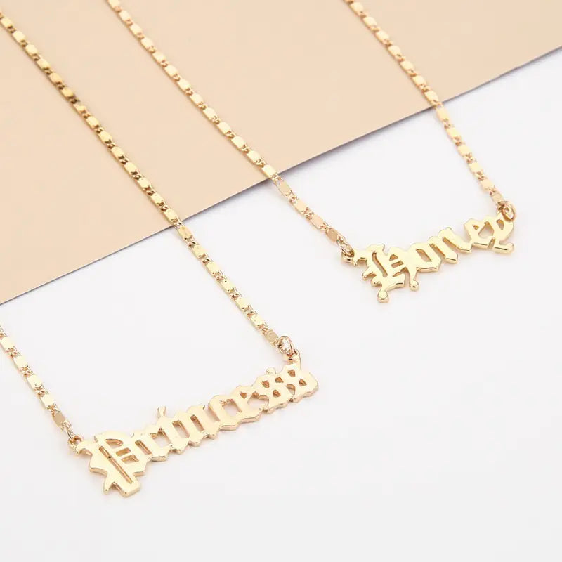 Gold Stainless Steel "Angel" and "Princess" Necklaces - Lootquake