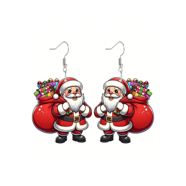 Christmas Earrings for Women Christmas Snowman Earrings Purple Santa Earrings Purple Earrings for Women Trendy Snowman Earrings Xmas Earrings Holiday Earrings Christmas Jewelry Gift for Women - Lootquake