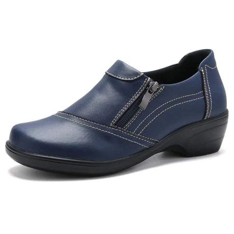 HJJ Dress Shoes for Women Loafers Zipper Slip on Casual Shoes Comfortable Office Work Shoes Dressy Business Shoes Navy US 10 - Lootquake