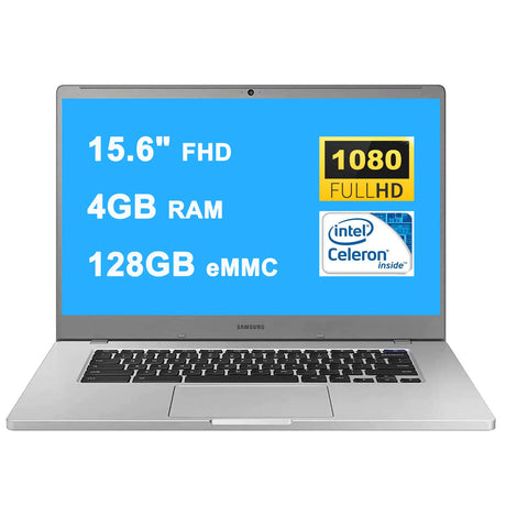 Samsung 4+ Chromebook Laptop Computer 15.6" FHD WLED Display Intel Celeron Processor N4000 4GB RAM 128GB eMMC USB-C Webcam Chrome OS - Lootquake