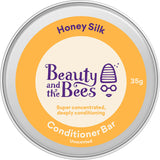 Beauty and the Bees Honey Silk Natural Conditioner Bar for Shiny Healthy Hair | Untangles and Softens Hair | Eco Friendly Hair Care