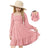 Zando Pink Girls Long Sleeve Dresses for Girls Dresses for Weddings Casual Girls Fall Dress Square Neck Off Shoulder Dresses 10-11 Years L - Lootquake