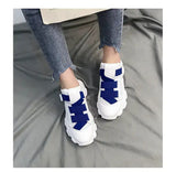 Velcro Platform Sneakers, Dad Shoes, White Casual Shoes - Lootquake