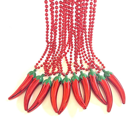 GZYSSL 28 Pcs Chili Pepper Bead Necklaces Mexico Fiesta Red Pepper Party Gift Beads Necklaces Chili Themed Party Decorations Mardi Gras Beads Party Supplies… - Lootquake