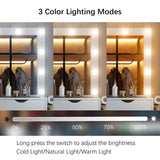 Yanosaku VD008 Bedroom Makeup Vanity desk with LED Mirro, 15 Drawers
