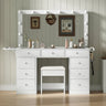 Yanosaku VD007 Bedroom Makeup Vanity desk with LED Mirror, 9 Drawers