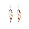 80s Neon Earrings Hollow Lightning Bolt Earrings Halloween Punk Retro Earrings for Women 80s Party Earrings (Leopard print) - Lootquake