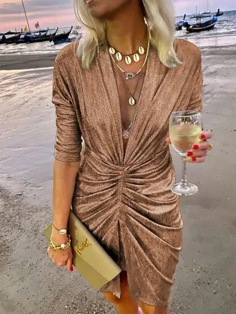 Casual Solid Bodycon Dresses - Lootquake