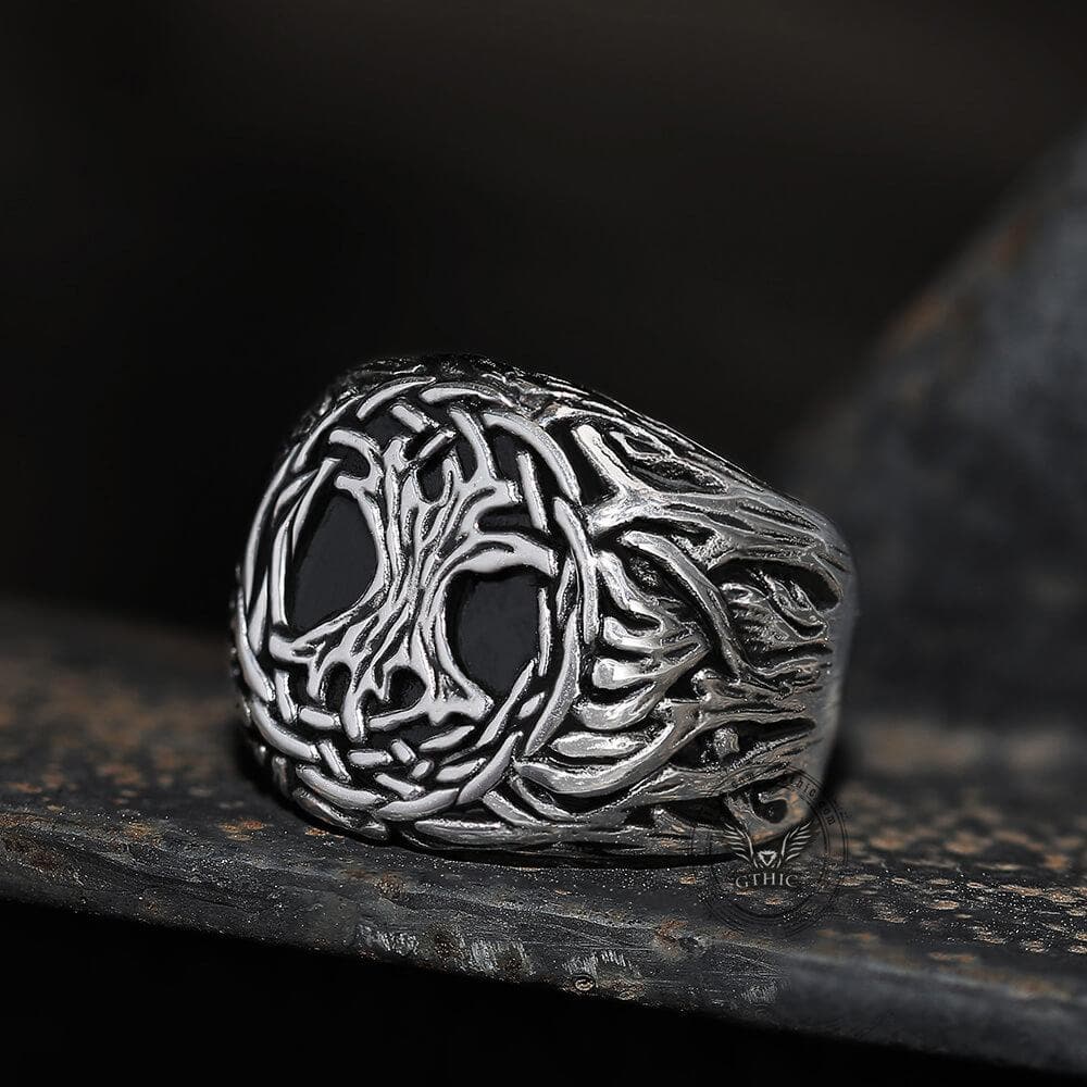 Anillo vikingo de acero inoxidable 316L de Yggdrasil