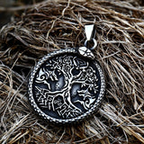 Yggdrasil Ouroboros Stainless Steel Pendant