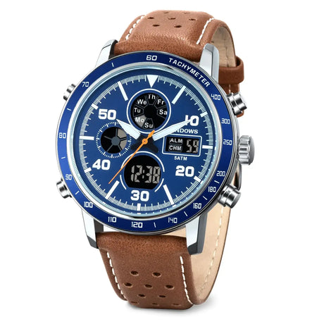 PINDOWS Mens Watches Mens Military Digital Watches Analog Quartz Waterproof Watch Sport Tactical Multifunction Heavy Duty Outdoor Watches for Men - Lootquake