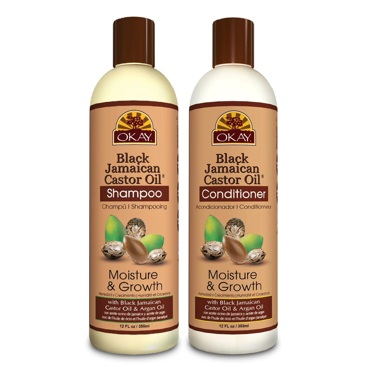 OKAY-Shampoo and Conditioner Black Jamaican Castor Oil Hair Care Set Moisture and Growth - Set Of 2