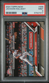 Tarjeta de béisbol de Jackson Holliday n.° 498, primer jonrón de la MLB, calificación Topps 2024, para novatos, RC, PSA 9 Mint