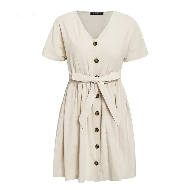 Short V-neck Summer Dresses - Lootquake