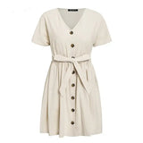 Short V-neck Summer Dresses - Lootquake