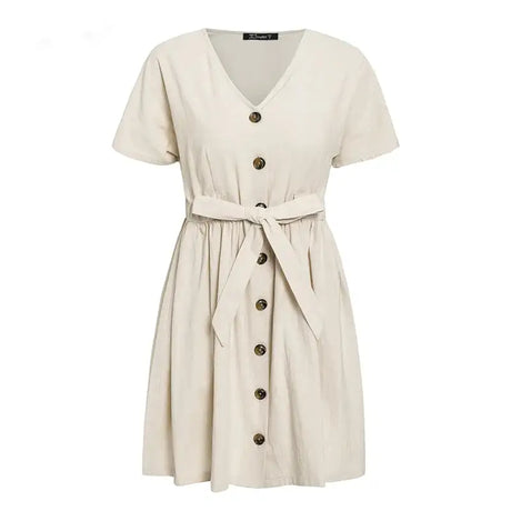 Short V-neck Summer Dresses - Lootquake