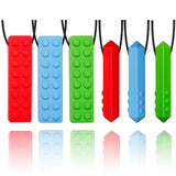 Chew Necklaces for Sensory Kids Chewy Necklaces for Autism and ADHD 6 Pack Silicone Pendants Chewies for Baby Teething Chewing Necklaces for Toddler Boys and Girls - Lootquake