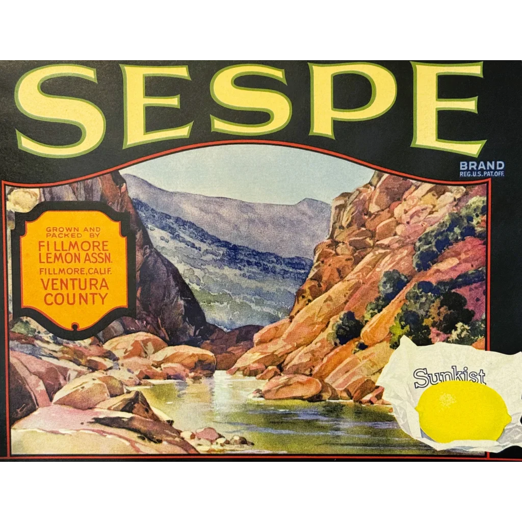Zesty 1930s Sespe Crate Label Brings Vintage Sunkist Charm