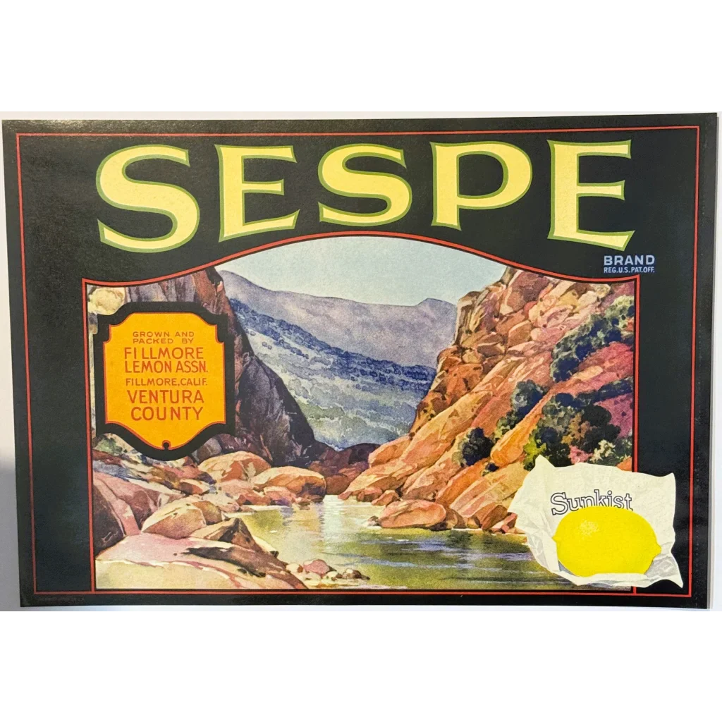 Zesty 1930s Sespe Crate Label Brings Vintage Sunkist Charm