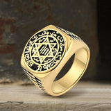 Zodiac Signs Star of David Stainless Steel Ring
