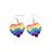 Pingyongchang Rainbow Acrylic Earrings Pride Earrings Rainbow Mesh Drop Earrings Lightweight Love Heart Butterfly Lightning Earrings Love Wins Colorful Earrings for Women-Heart A - Lootquake
